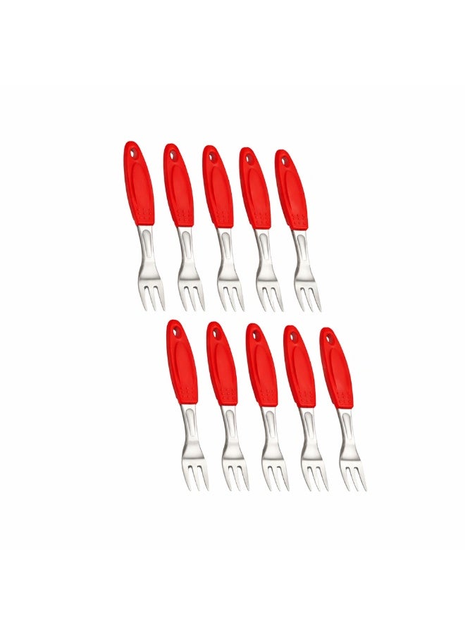 Decent Deluxe Fruit Fork Set of 10 | Stainless Steel Forks | Ergonomic Handle | Mirror Finish | Dessert & Fruit Fork Set For Home, Kitchen, Restaurant, Dishwasher Safe - Image 1